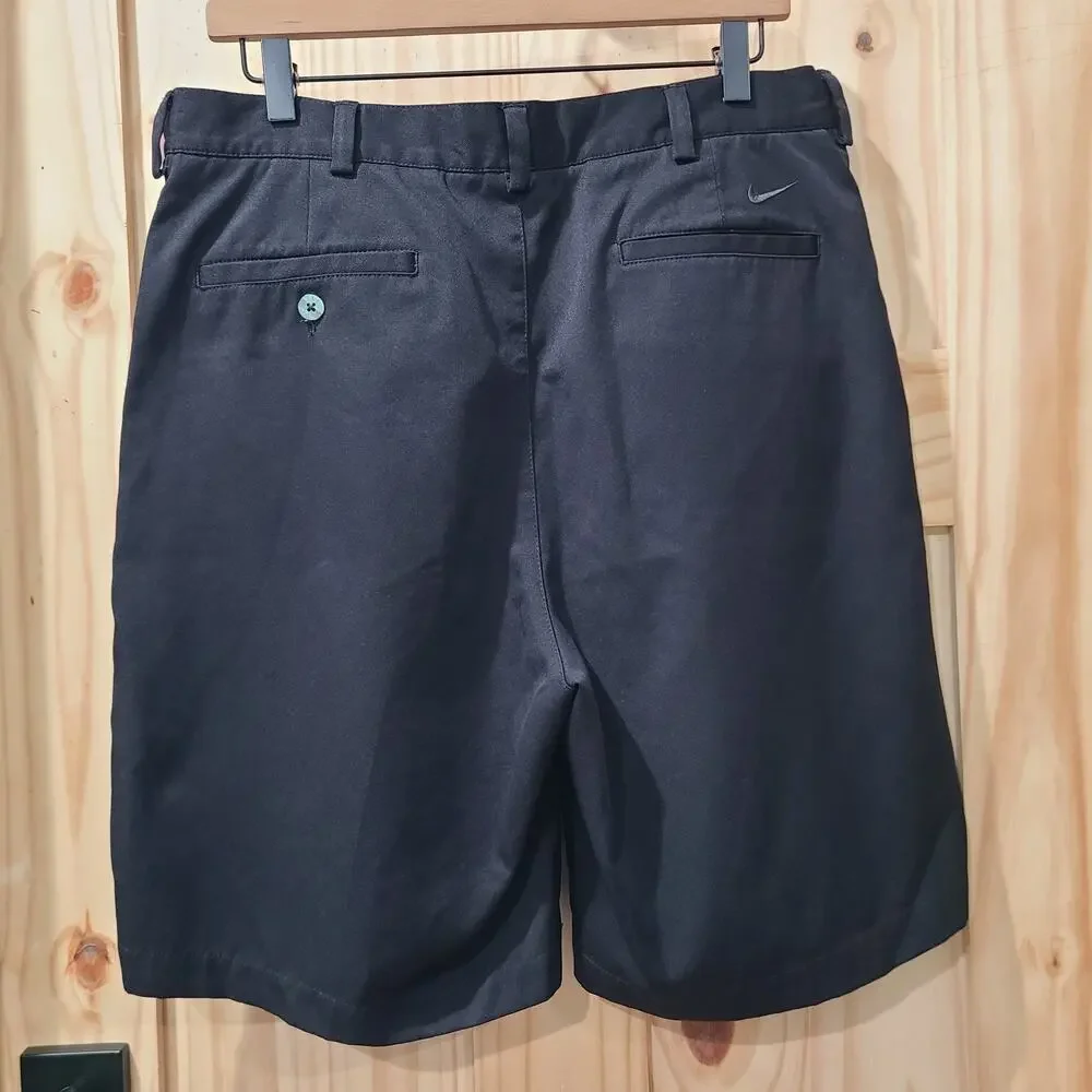 Nike Golf Shorts Black Mens Size 34 Chino Performance Athletic Preppy Swoosh